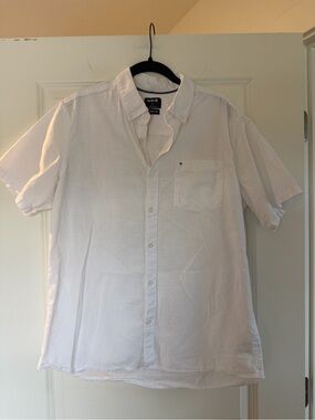 Hurley Men's Short-Sleeve Button-Down Shirt — White